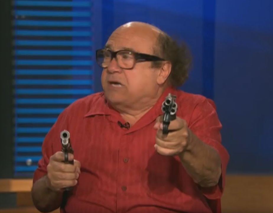 A chaotic scene or character abruptly transitioning into a moment of intense action.